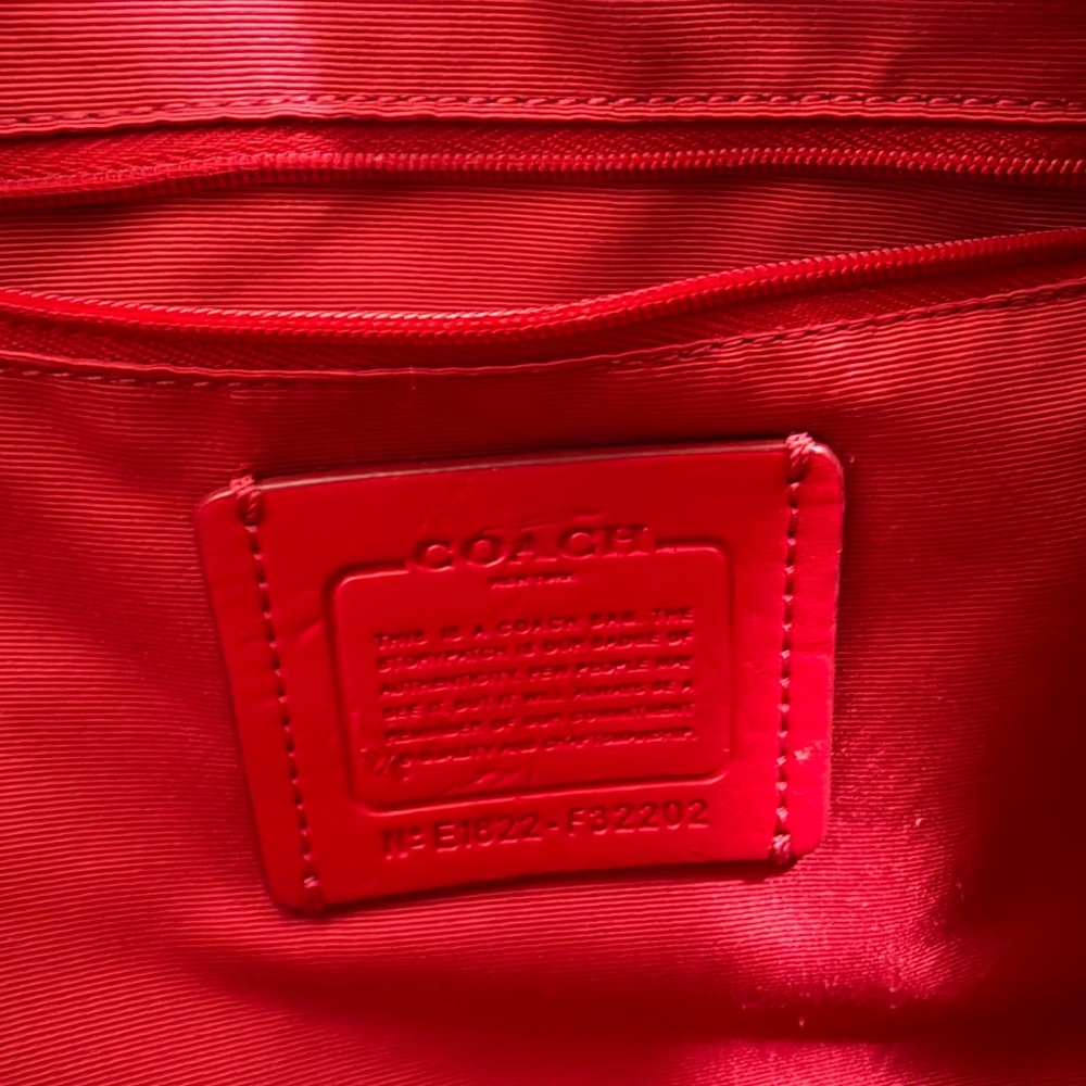 Coach Leather Satchel (Cherry red) - Picture 8 of 10